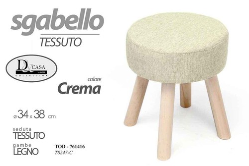 Sgabello legno crema - sgabello, shabby
