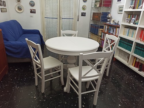 Tavolo bianco tondo - , shabby