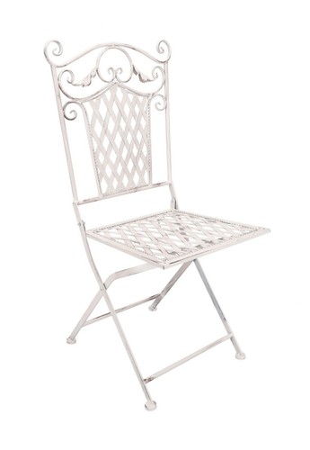 Sedia ferro bianco shabby - sedia, in